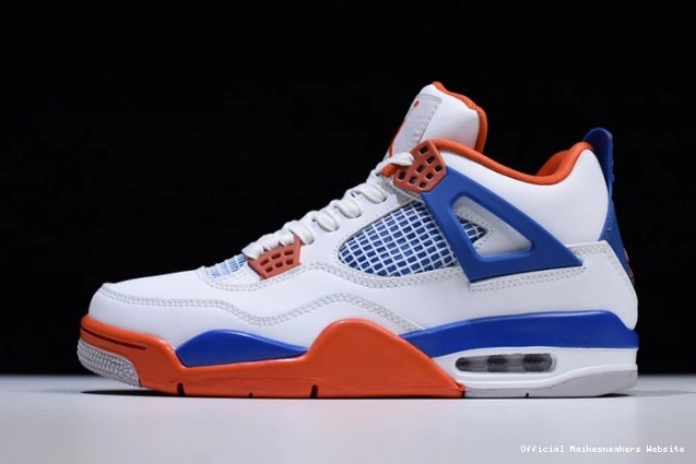 Official Maikesneakers Jordan White Air Blue 4 Bright Crimson-Royal 308497-171 0814